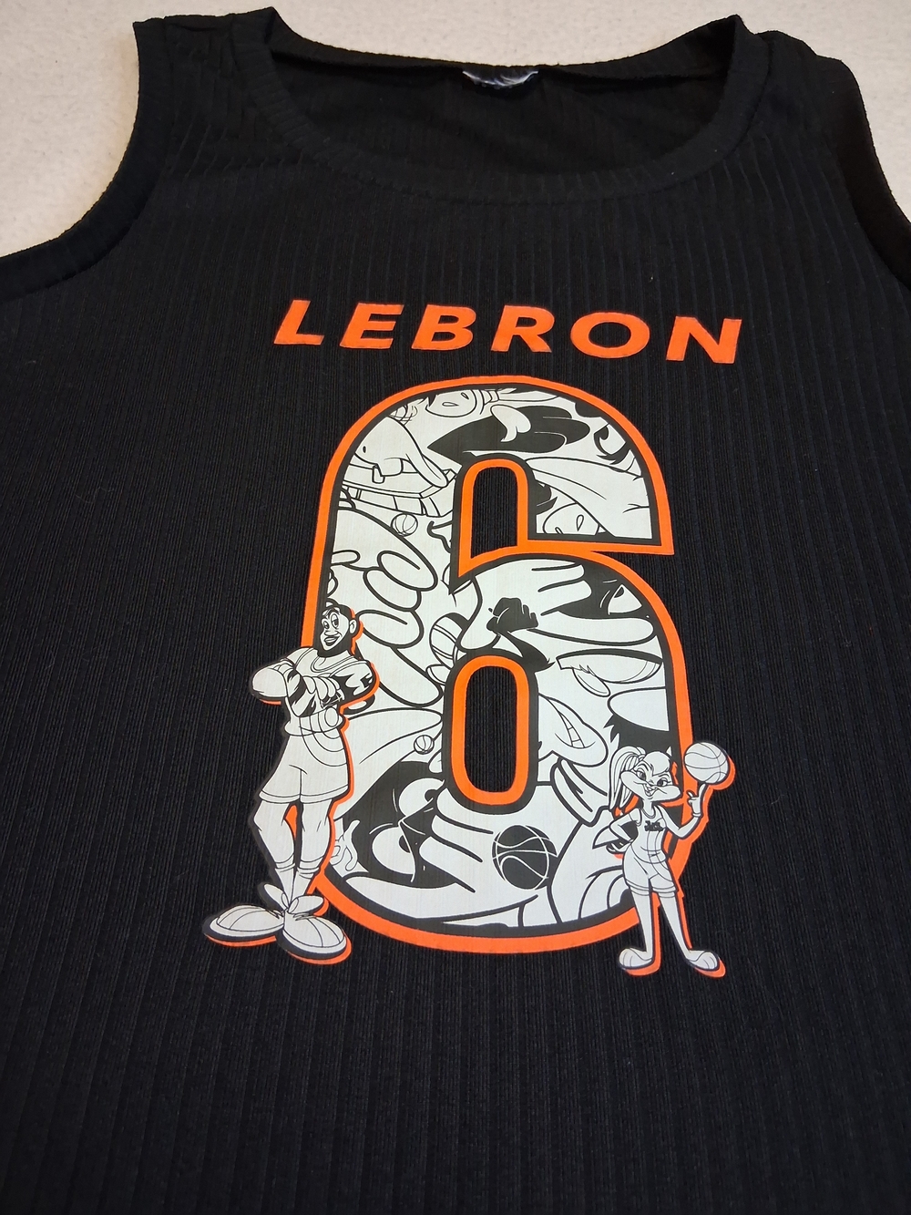 LeBron Graphic Tank Top - Black with Orange & White - Picture 4 of 5